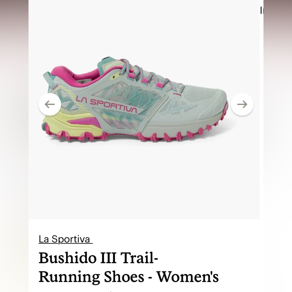 La Sportiva women’s trail running shoes Bushido III size 10.5